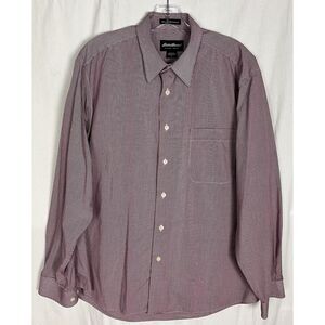 Eddie Bauer Button Front Shirt Men's L Wrinkle Resistant Long‎ Sleeve Cotton